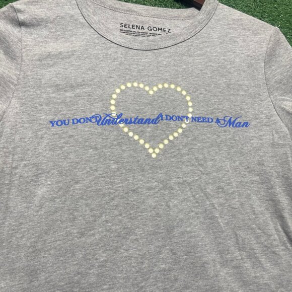 Selena Gomez You Don’t Understand I Dont Need A Man Crop Top Size S - Picture 2 of 4